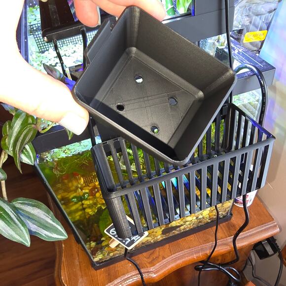 Aqua Hydroponic Aquarium KIT Staggered Light Risers Water Purifying Baskets Pots - Picture 4 of 11